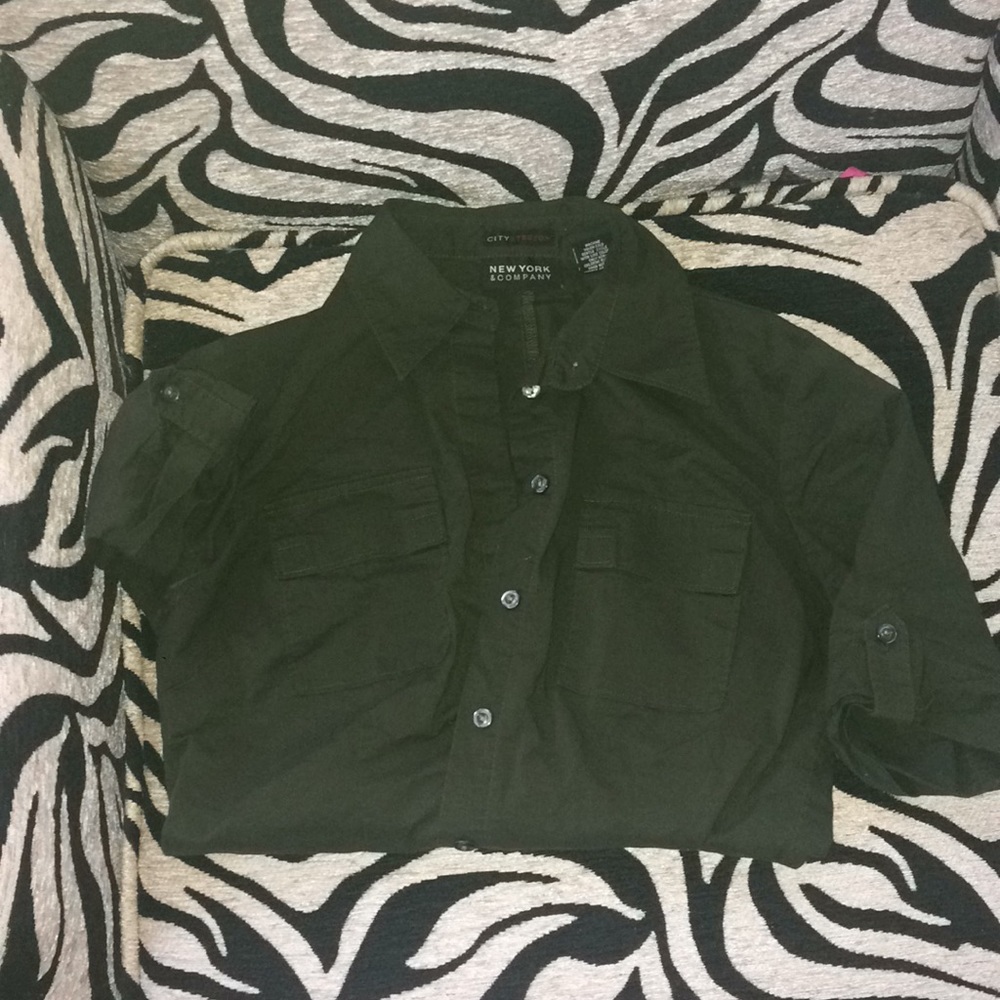 Dark green button up